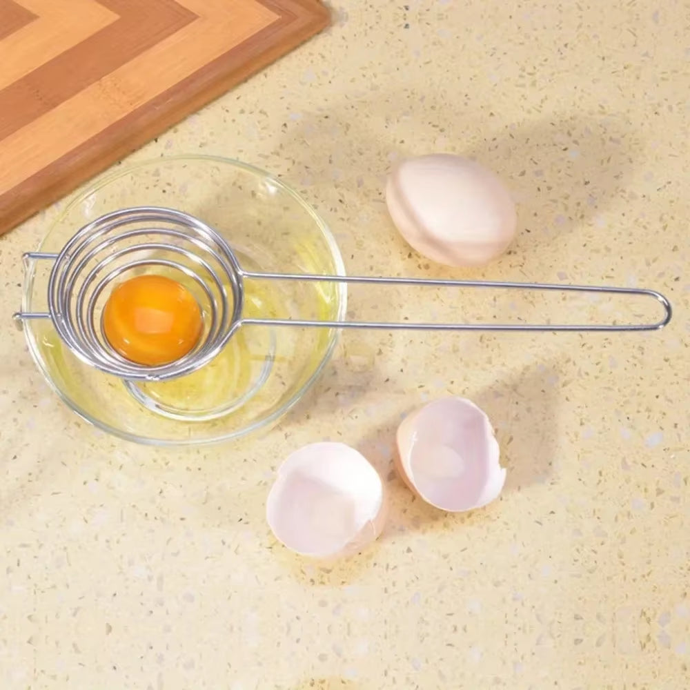 Effortlessly Separate Egg Whites with Our 1PC Spiral 304 Stainless Steel Egg Yolk Remover – Perfect Kitchen Tool for Every Home Chef!