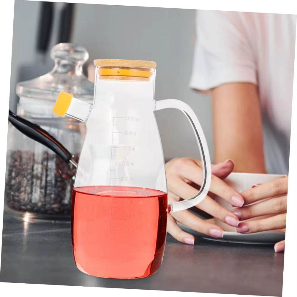 Elevate Your Culinary Experience with Our 34OZ Glass Oil Bottle - Perfect for Home, BBQs, and Picnics!