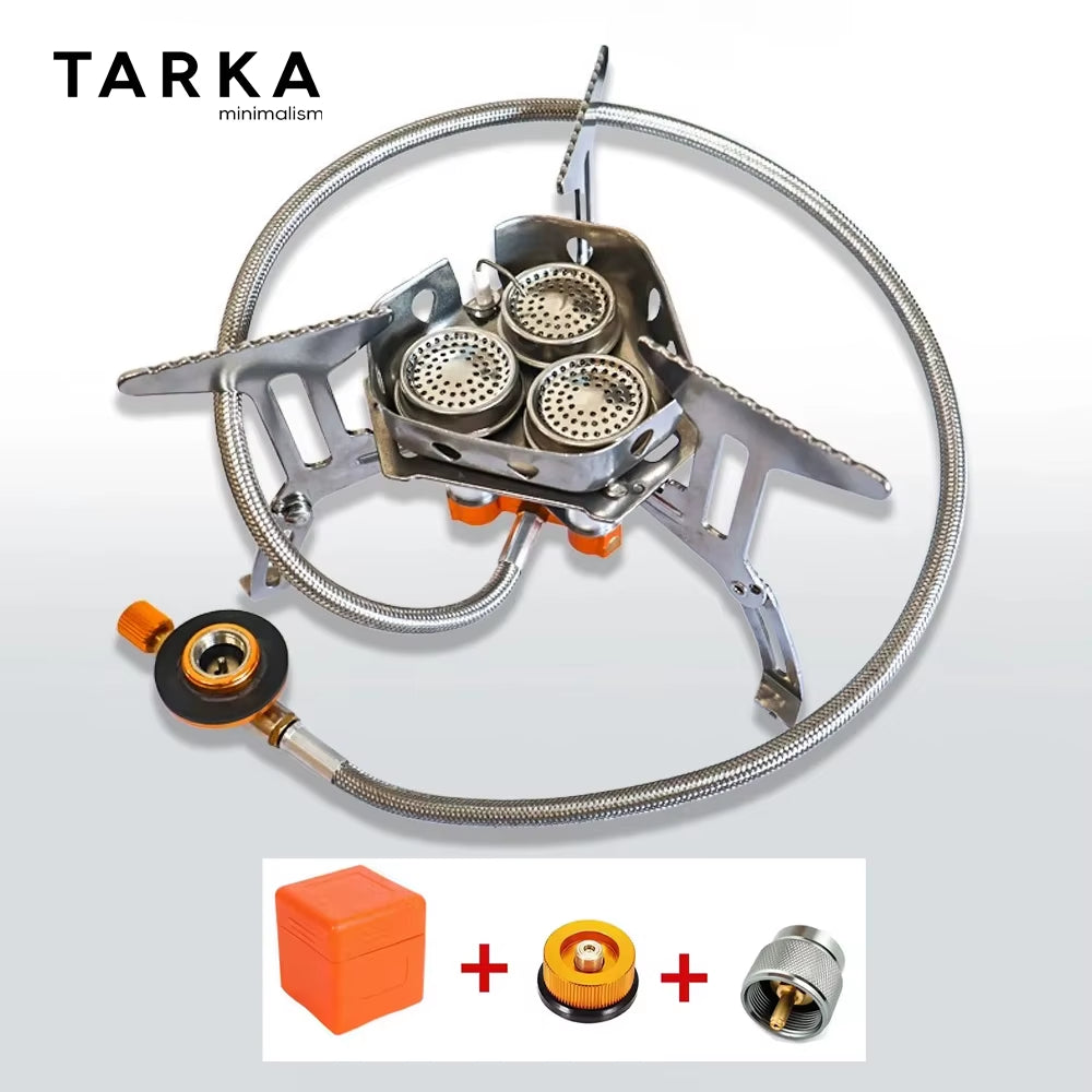 Camping Strong Gas Stove Outdoor 6800W Big Power Burner Portable Fire Furnace Folding Stove Cookware Picnic Supplies