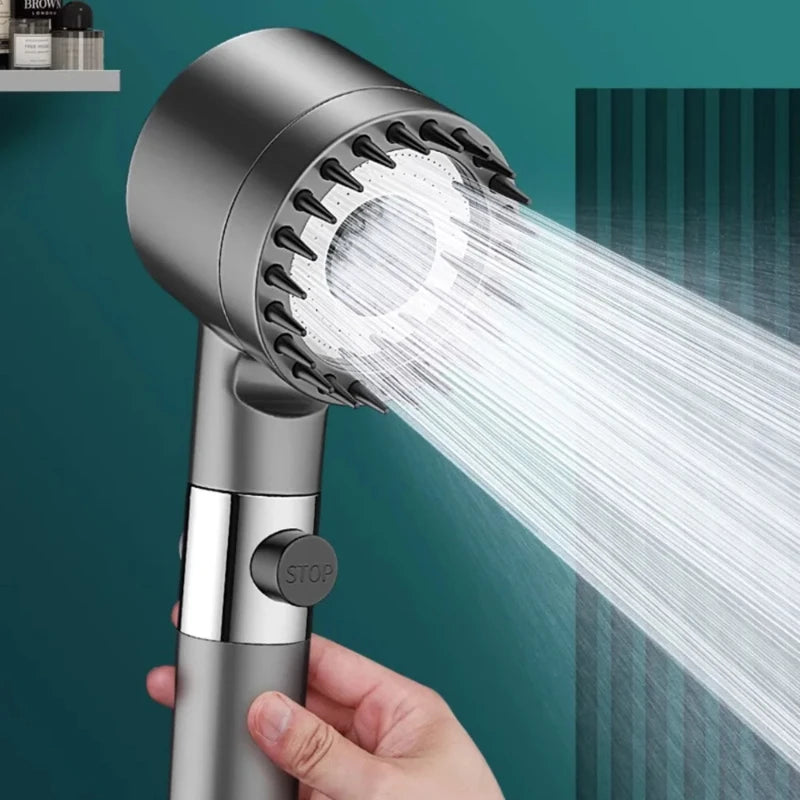 Transform Your Shower Experience with the High-Pressure 3-Mode Filter Shower Head Featuring a Relaxing Massage Brush and Elegant Rain Faucet Design