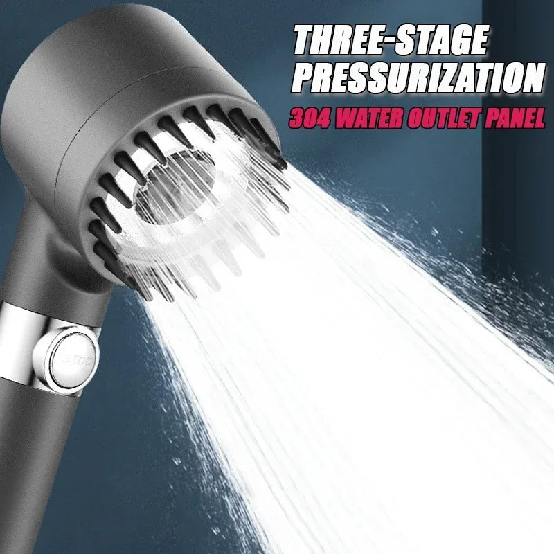 Transform Your Shower Experience with the High-Pressure 3-Mode Filter Shower Head Featuring a Relaxing Massage Brush and Elegant Rain Faucet Design