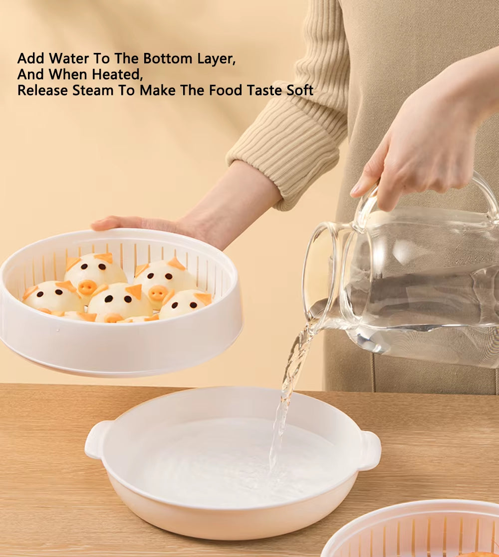 Elevate Your Cooking with Our Large Capacity Microwave Heating Steamer - Effortless Steam Cooking for Delicious Meals!