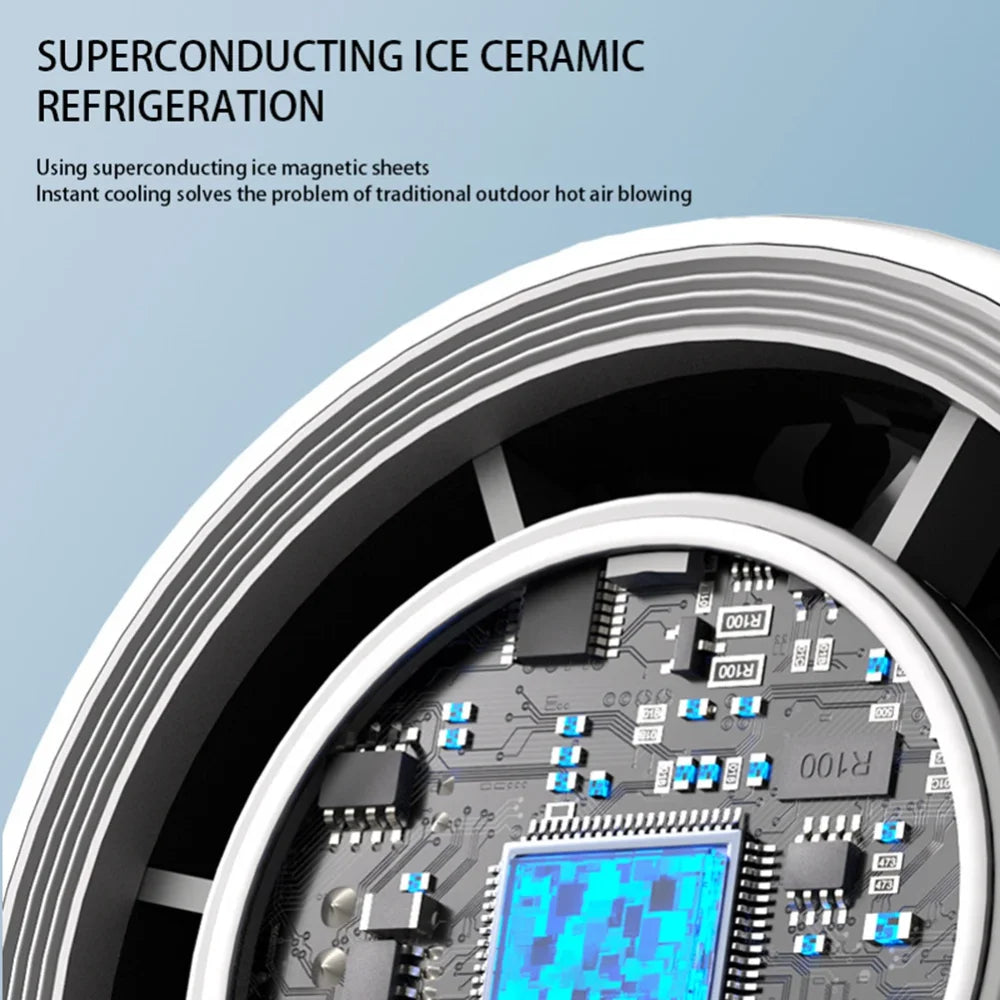 Experience the Ultimate Cooling Relief with the 100 Turbos Chilled Ice Sensation Super Mini Turbo Speed Fan - USB Powered for Outdoor Adventures, Office Comfort, and Dorm Relaxation