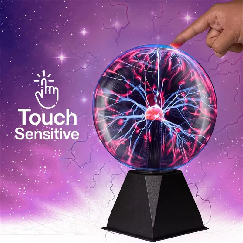 Enchanting Touch-Sensitive Magic Plasma Ball Lamp - LED Night Light for Kids and Home Decor in Multiple Sizes