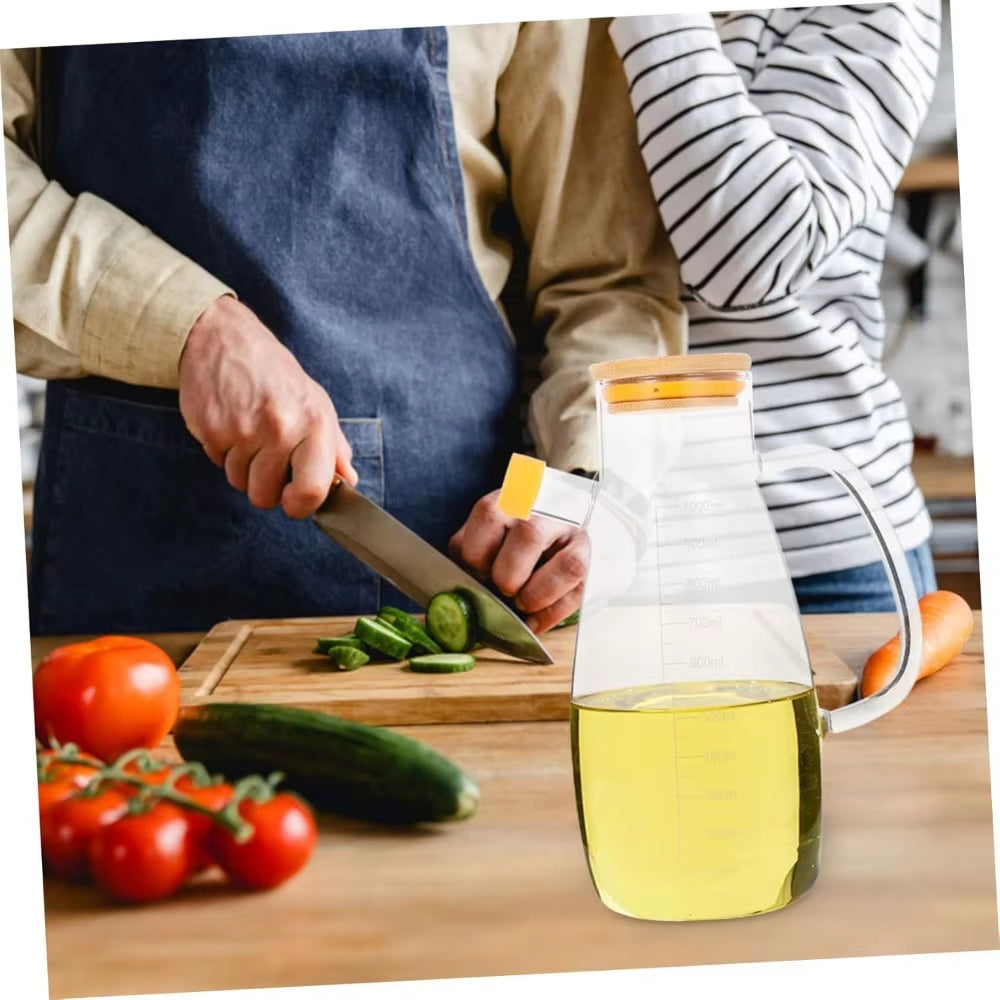 Elevate Your Culinary Experience with Our 34OZ Glass Oil Bottle - Perfect for Home, BBQs, and Picnics!