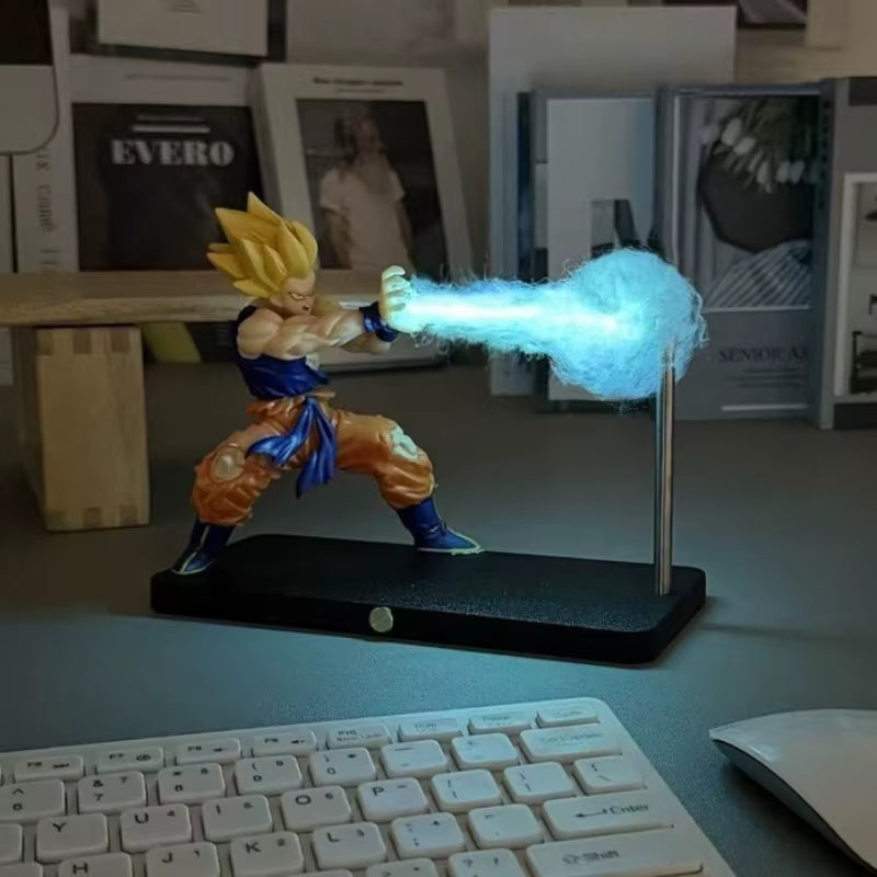 Illuminate Your Space with the Dragon Ball Son Goku Light Lamp - Kakarotto Kamehameha Wave Magnetic Ornament for True Anime Fans