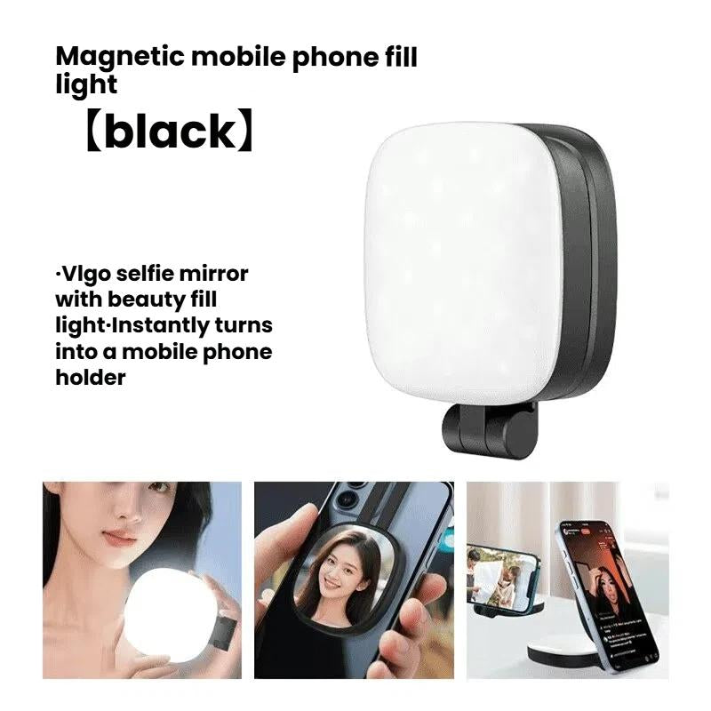 Illuminate Your Selfies: MsyHeZhi 3-In-1 Magnetic Mirror Selfie Light with 360° LED Ring, MagSafe Compatibility, and 3 Color Temperatures - Perfect for Makeup, Live Streaming, and Video Calls!