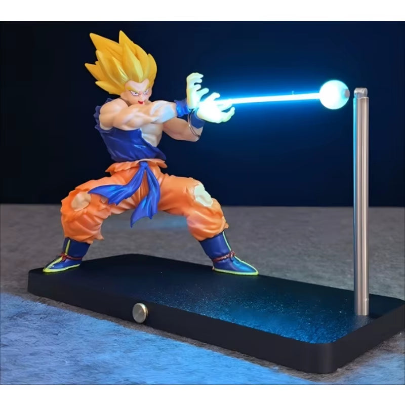 Illuminate Your Space with the Dragon Ball Son Goku Light Lamp - Kakarotto Kamehameha Wave Magnetic Ornament for True Anime Fans