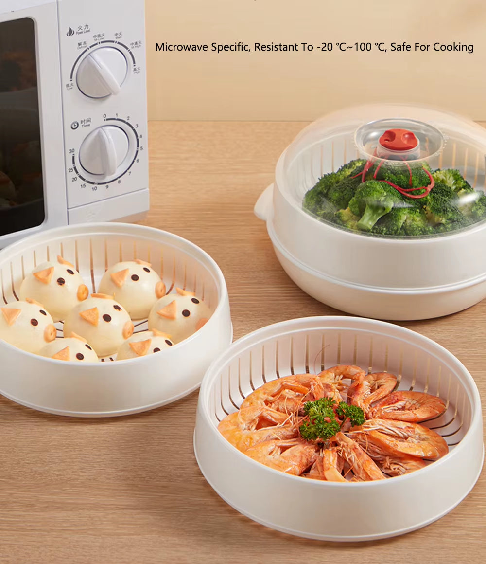 Elevate Your Cooking with Our Large Capacity Microwave Heating Steamer - Effortless Steam Cooking for Delicious Meals!