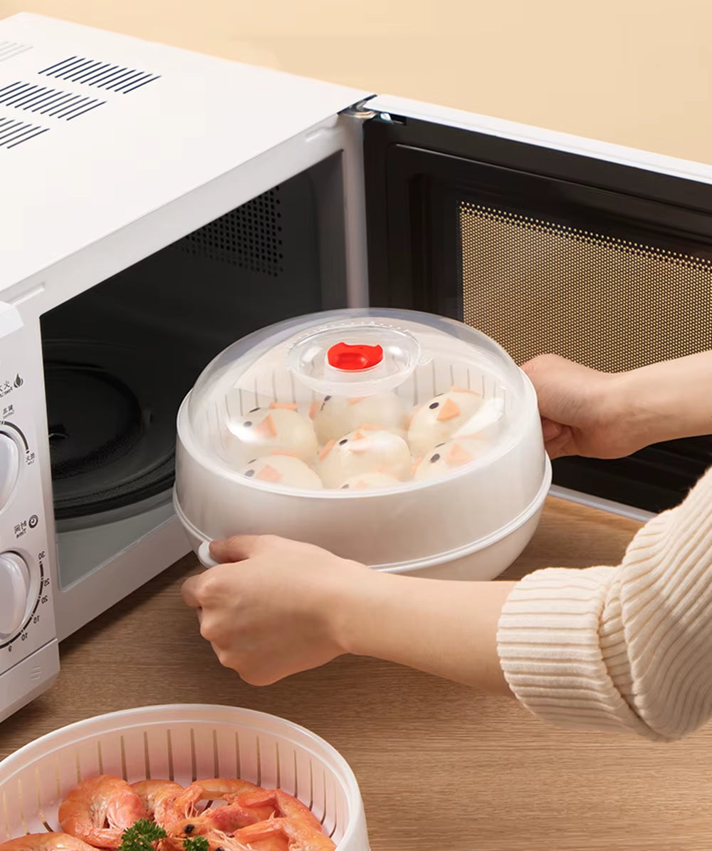 Elevate Your Cooking with Our Large Capacity Microwave Heating Steamer - Effortless Steam Cooking for Delicious Meals!