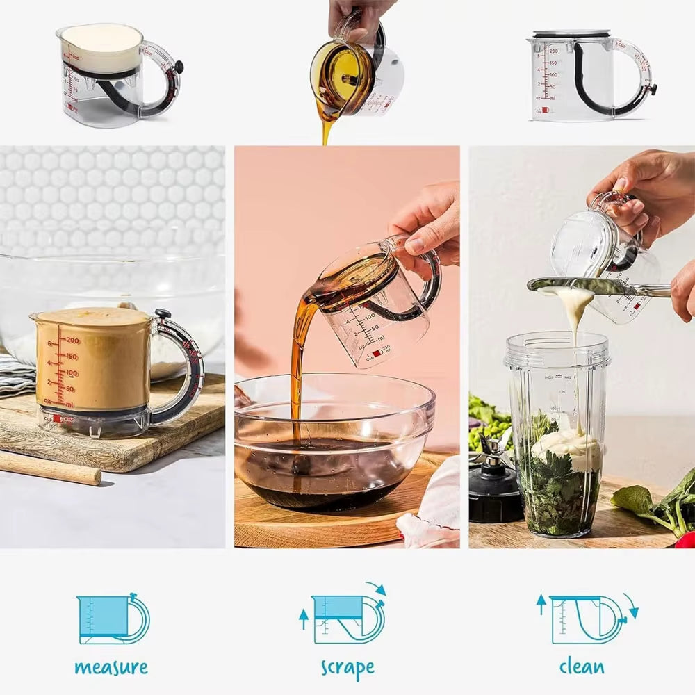 Revolutionize Your Cooking with the Adjustable 4-in-1 Multi-Functional Measuring Cup – Perfect for Precise Measurements and Effortless Cleanup!