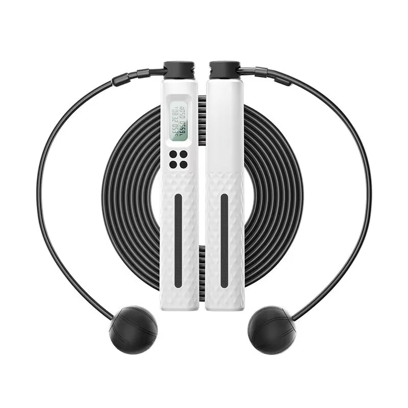 2 in 1 Multifun Skipping Rope with Digital Counter Speed Professional Ball Bearings and Non-Slip Handles Jumps and Calorie Count
