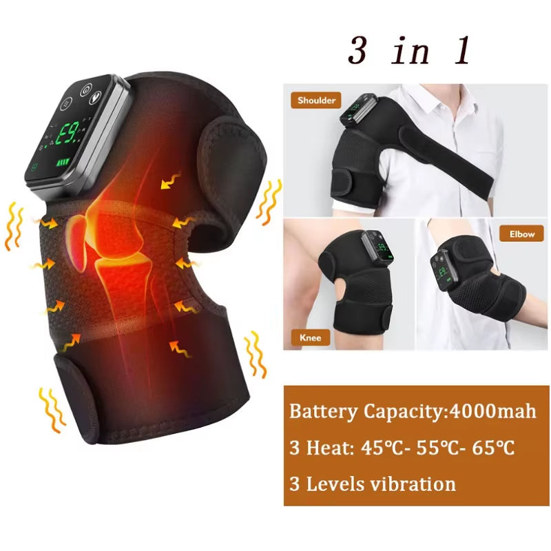 Ultimate Electric Heating Shoulder Massager with Vibration - Rechargeable Pain Relief Shoulder Brace for Relaxation and Comfort