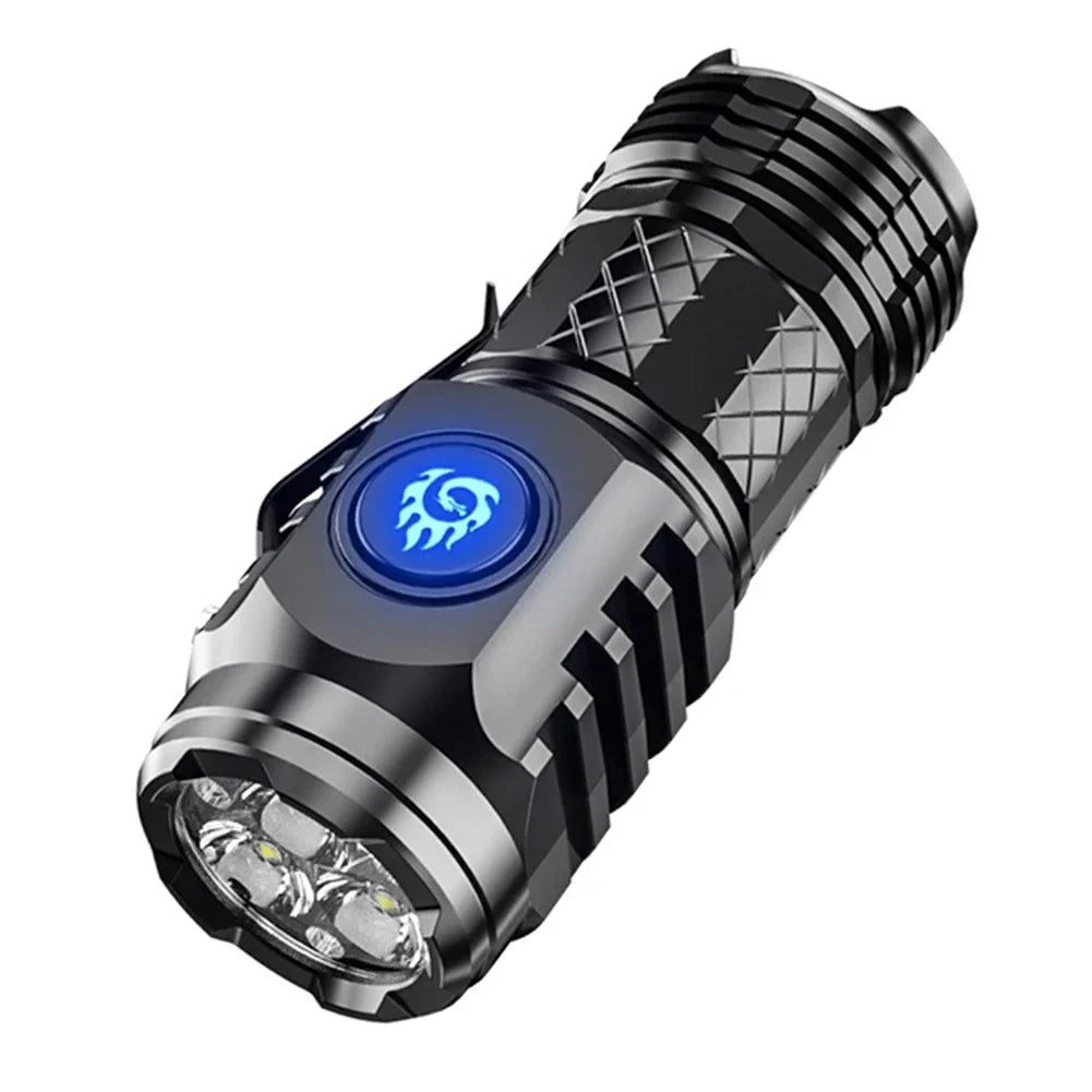 Ultra Bright Type-C Rechargeable Flashlight - 5 Modes, Waterproof, Compact LED Light for Outdoor Adventures and Emergencies