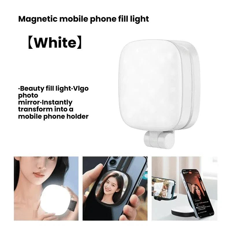Illuminate Your Selfies: MsyHeZhi 3-In-1 Magnetic Mirror Selfie Light with 360° LED Ring, MagSafe Compatibility, and 3 Color Temperatures - Perfect for Makeup, Live Streaming, and Video Calls!