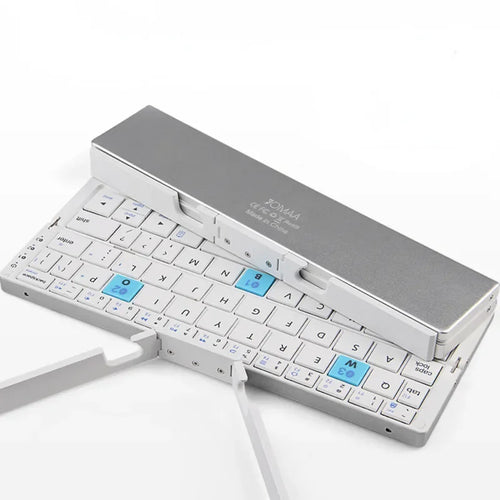 Compact and Versatile Jomaa Foldable Bluetooth Keyboard - Rechargeable Mini Wireless Keypad with Stand for Ultimate Mobility