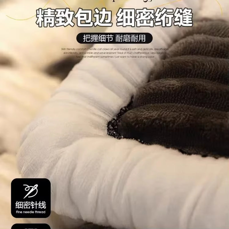 Luxurious Plaid Cream-Coloured Magic Sofa Cover - Thicken Garden Protective Couch Cover for Modern Living Rooms