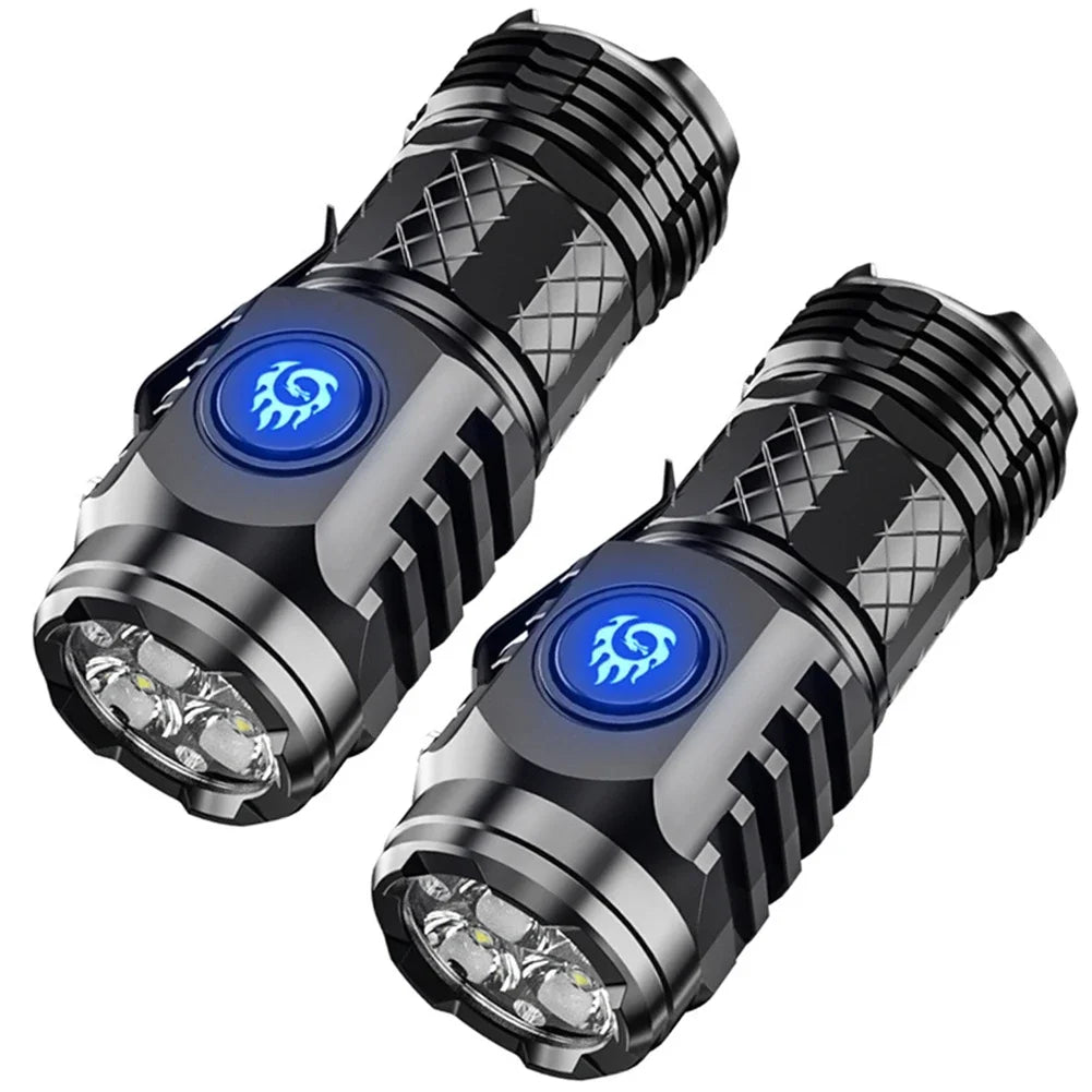 Ultra Bright Type-C Rechargeable Flashlight - 5 Modes, Waterproof, Compact LED Light for Outdoor Adventures and Emergencies