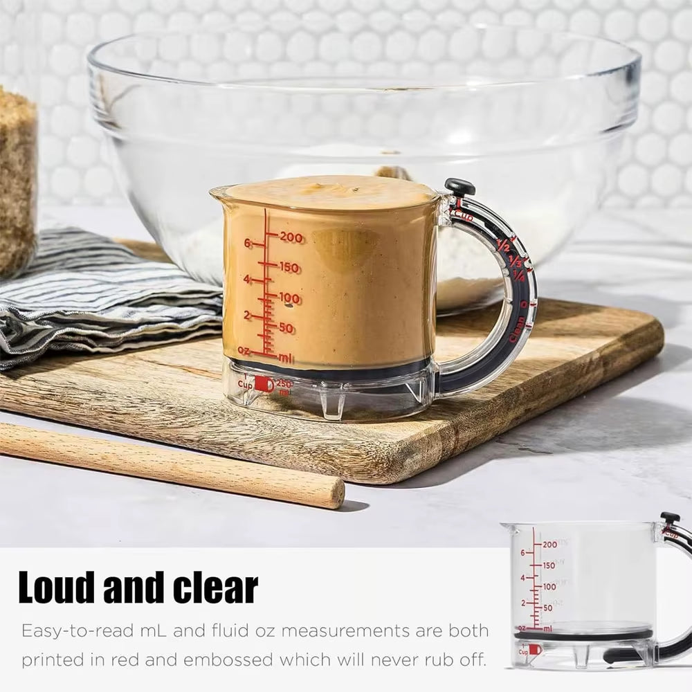 Revolutionize Your Cooking with the Adjustable 4-in-1 Multi-Functional Measuring Cup – Perfect for Precise Measurements and Effortless Cleanup!