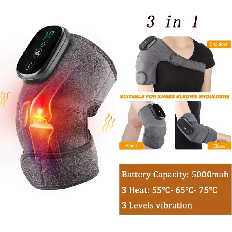 Ultimate Electric Heating Shoulder Massager with Vibration - Rechargeable Pain Relief Shoulder Brace for Relaxation and Comfort