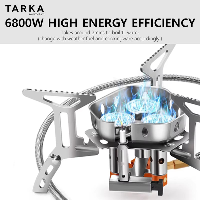 Camping Strong Gas Stove Outdoor 6800W Big Power Burner Portable Fire Furnace Folding Stove Cookware Picnic Supplies