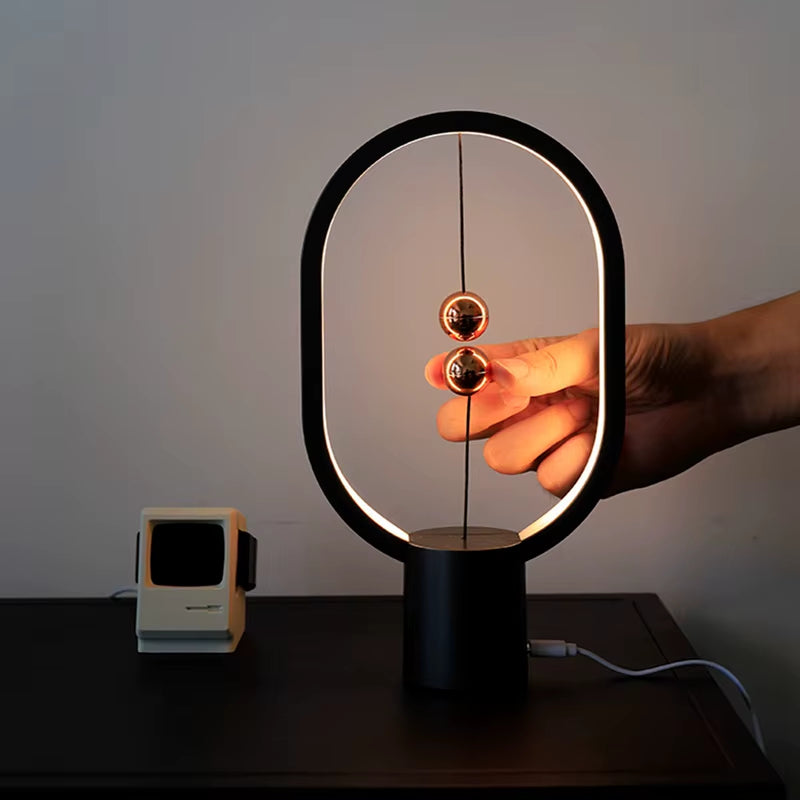 Illuminate Your Space with the USB Rechargeable Mini HENGPRO Balance LED Table Lamp - Modern Touch Control Night Light
