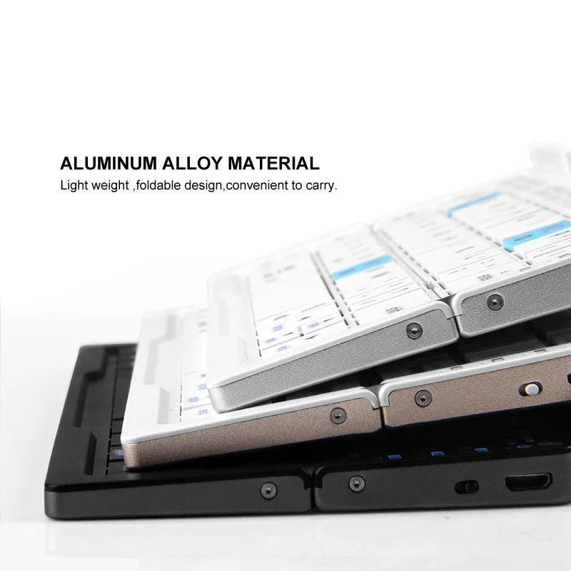 Compact and Versatile Jomaa Foldable Bluetooth Keyboard - Rechargeable Mini Wireless Keypad with Stand for Ultimate Mobility