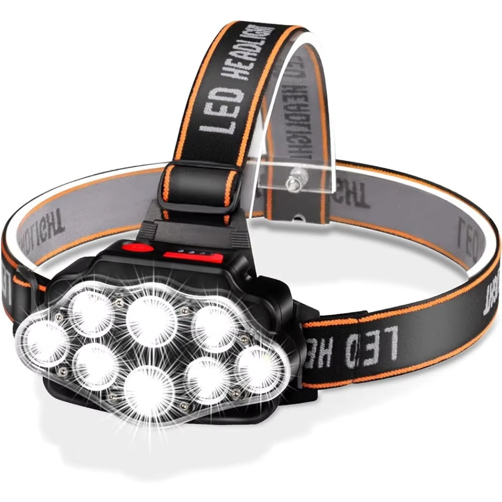 Ultra-Bright LED USB Rechargeable Headlamp - Perfect for Camping, Hiking, and Outdoor Adventures with IPX4 Waterproofing