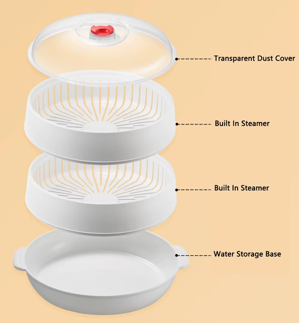 Elevate Your Cooking with Our Large Capacity Microwave Heating Steamer - Effortless Steam Cooking for Delicious Meals!