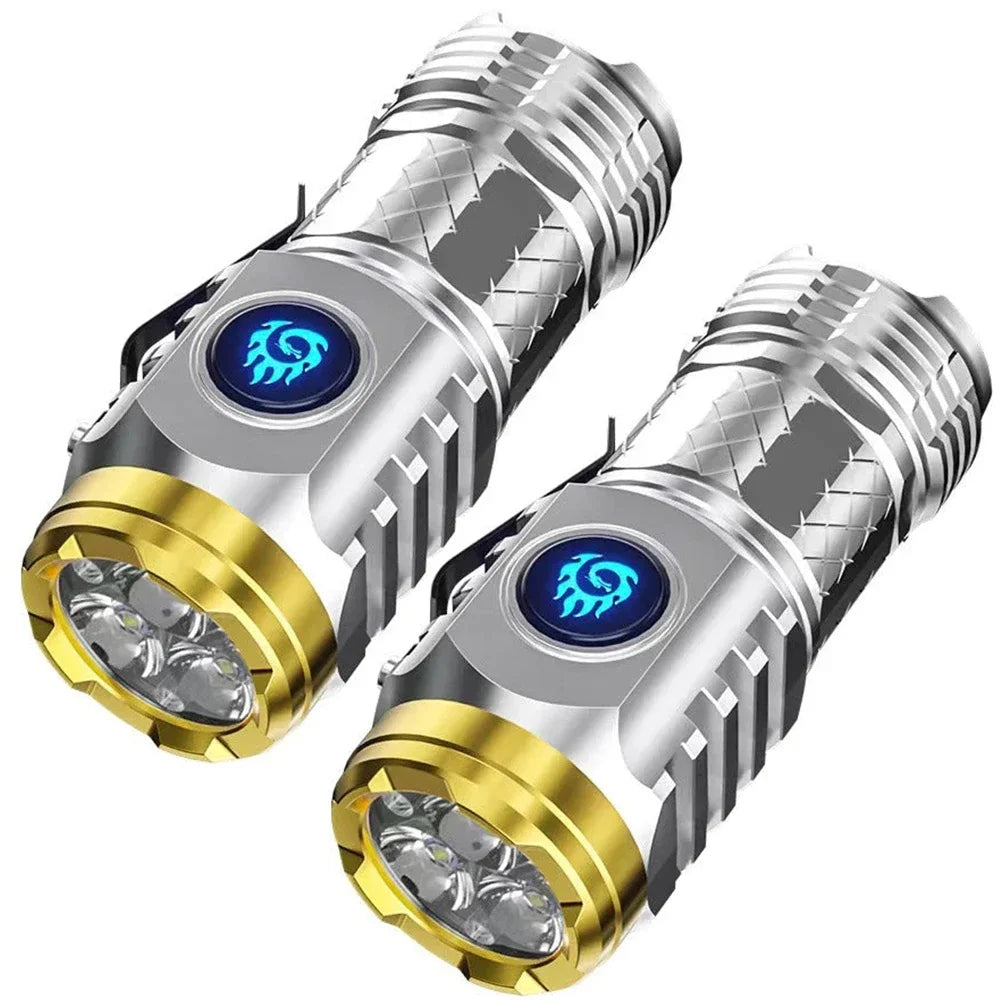 Ultra Bright Type-C Rechargeable Flashlight - 5 Modes, Waterproof, Compact LED Light for Outdoor Adventures and Emergencies