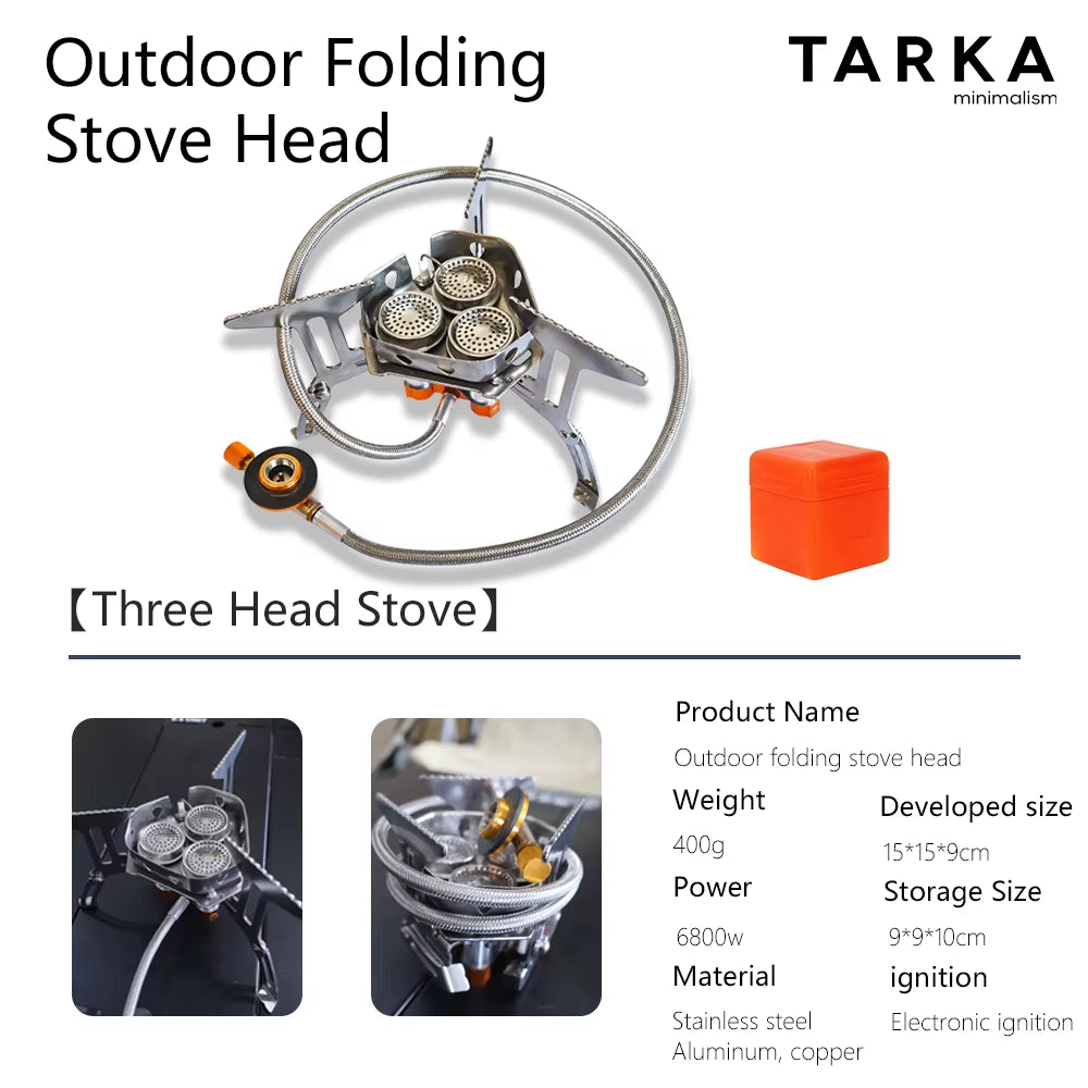 Camping Strong Gas Stove Outdoor 6800W Big Power Burner Portable Fire Furnace Folding Stove Cookware Picnic Supplies