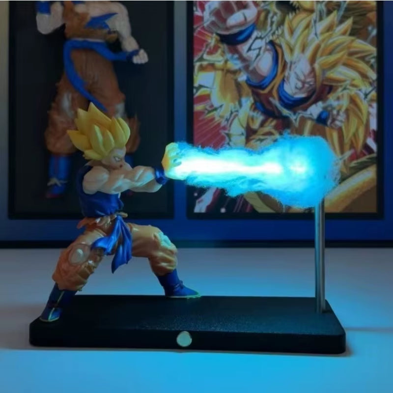 Illuminate Your Space with the Dragon Ball Son Goku Light Lamp - Kakarotto Kamehameha Wave Magnetic Ornament for True Anime Fans