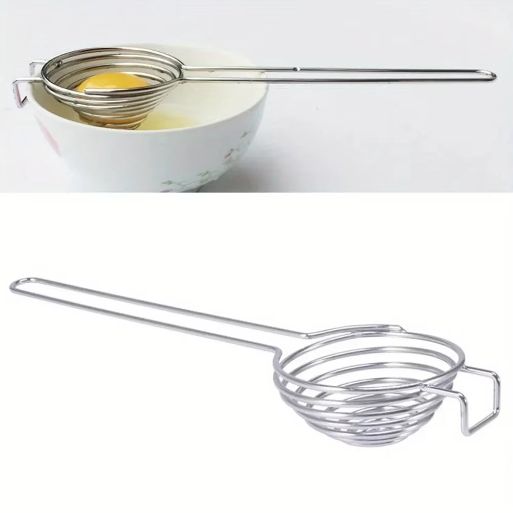 Effortlessly Separate Egg Whites with Our 1PC Spiral 304 Stainless Steel Egg Yolk Remover – Perfect Kitchen Tool for Every Home Chef!