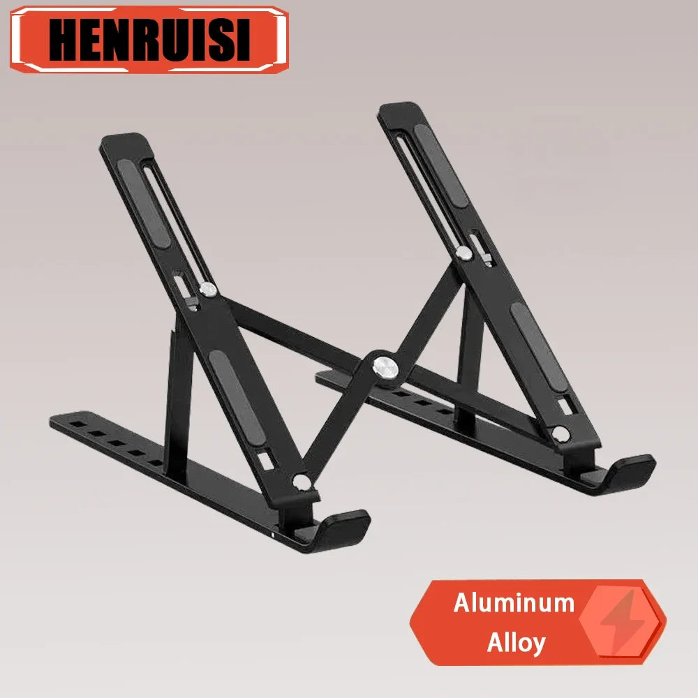 Elevate Your Workspace with Our Portable Aluminum Laptop Stand - Foldable, Adjustable, and Perfect for All Major Brands!