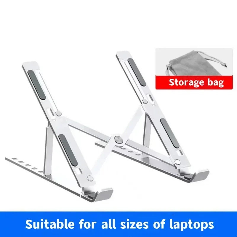 Elevate Your Workspace with Our Portable Aluminum Laptop Stand - Foldable, Adjustable, and Perfect for All Major Brands!