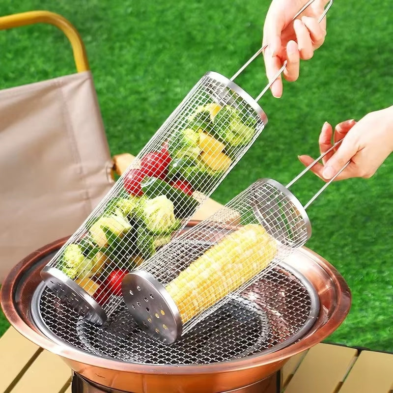 Elevate Your Outdoor Cooking with Our Portable Stainless Steel BBQ Grill Basket - Perfect for Camping and Picnics!