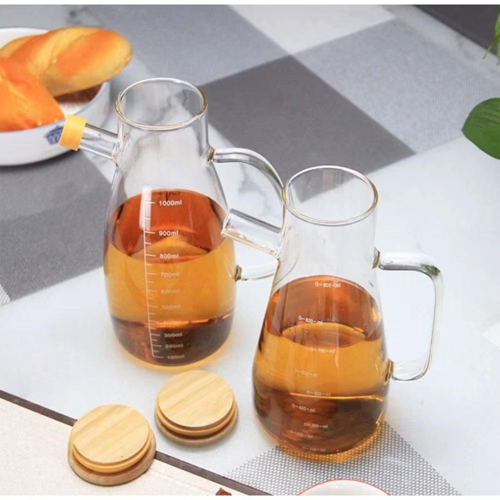 Elevate Your Culinary Experience with Our 34OZ Glass Oil Bottle - Perfect for Home, BBQs, and Picnics!