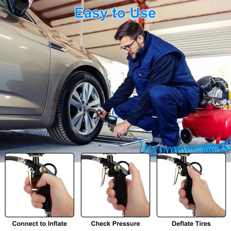 Precision Digital Tire Pressure Gauge with Inflator - Ultimate 0-250 PSI Monitoring Tool for SUVs, Trucks, and Cars